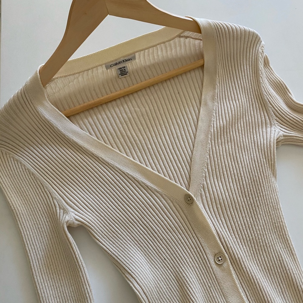 Calvin Klein Ribbed Knit Cardigan